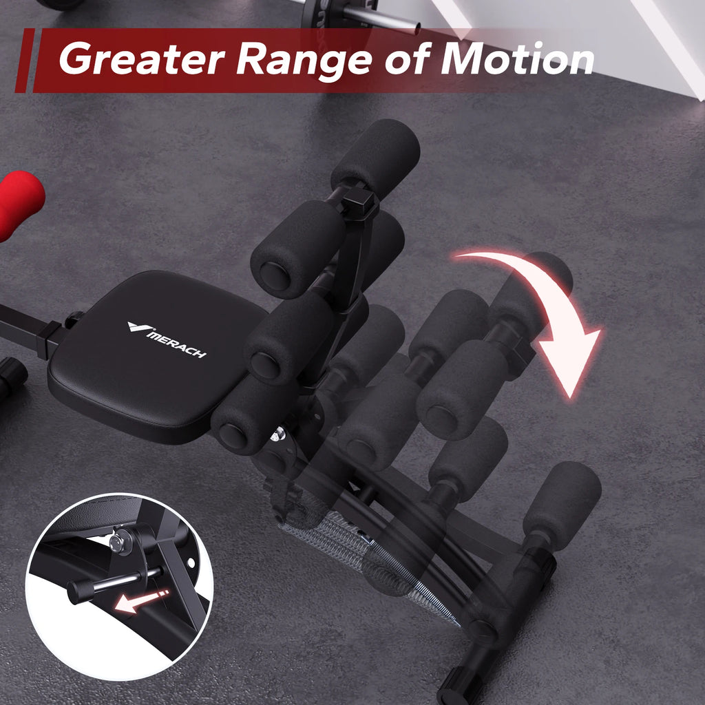 MERACH Ab Machine Multi-Functional Adjustable Ab Trainer Workout Bench for Home Gym Sit Up Machine for Abdominal Exercise Chair