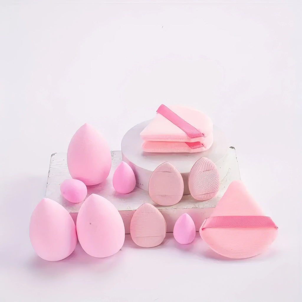 1 Set of Beauty Egg Suit Pink, Dry and Wet Multi-function, Suitable for Liquid Foundation, Set Makeup, Powder