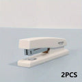 2 Piece White/pink Stapler with Anti Slip Design and Labor-saving Function, Suitable for Office Staff and School Students