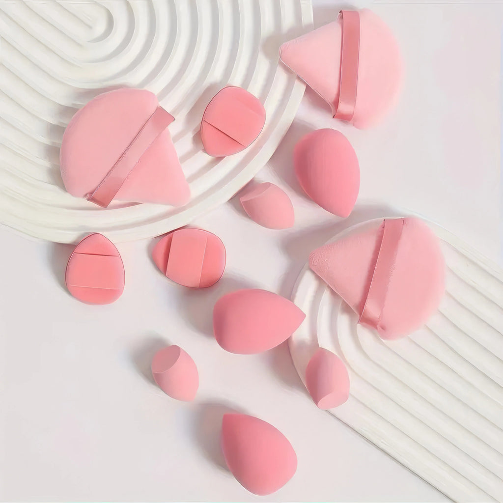 1 Set of Beauty Egg Suit Pink, Dry and Wet Multi-function, Suitable for Liquid Foundation, Set Makeup, Powder