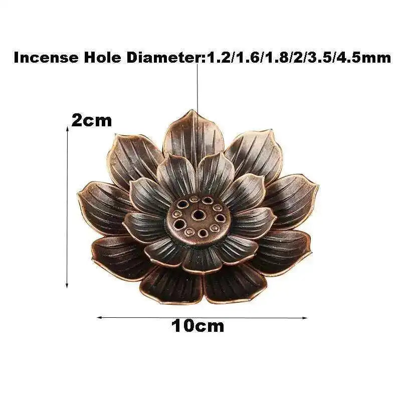 Metal Zen Lotus Buddha Incense Burner Incense Diffuser Incense Stick Holder Censer Buddhist Aromatherapy Use In Office Teahouse