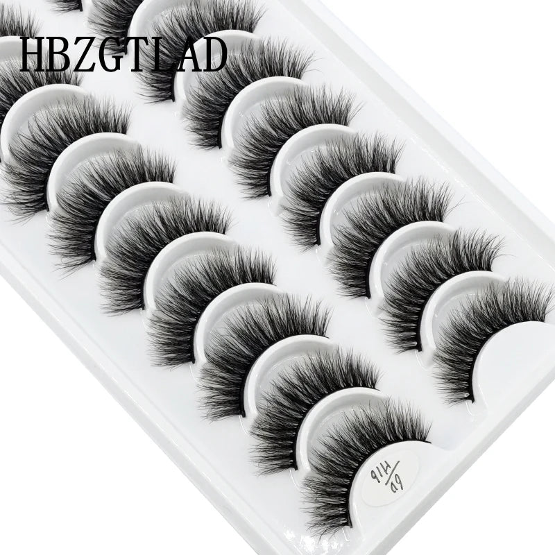 HBZGTLAD 10 Pairs 3D Faux Mink Lashes Fluffy Soft Full Thick Wispy Natural long False Eyelashes Curly lashes wholesale lashes