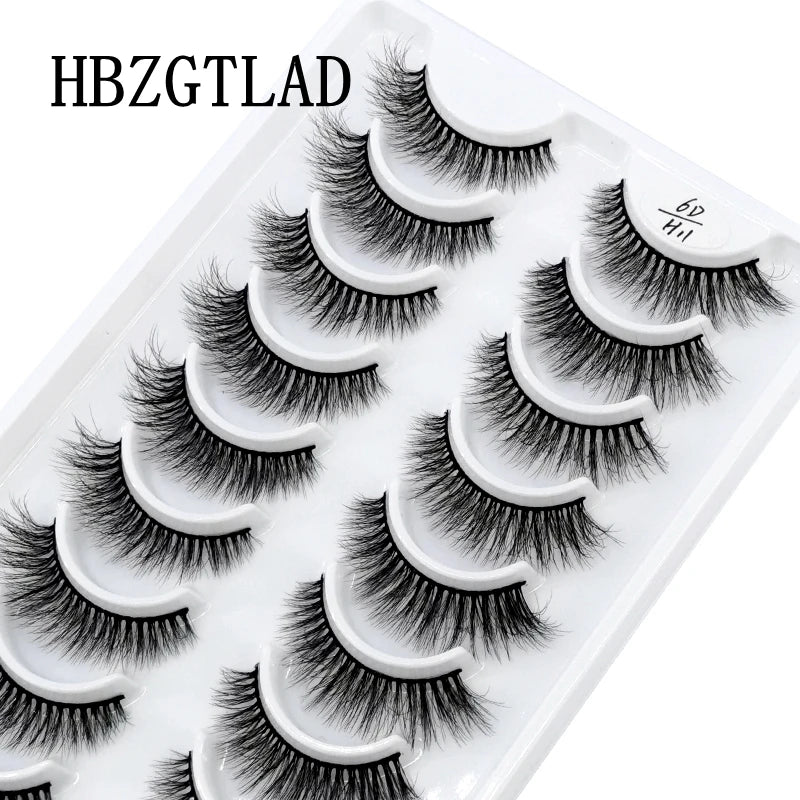 HBZGTLAD 10 Pairs 3D Faux Mink Lashes Fluffy Soft Full Thick Wispy Natural long False Eyelashes Curly lashes wholesale lashes