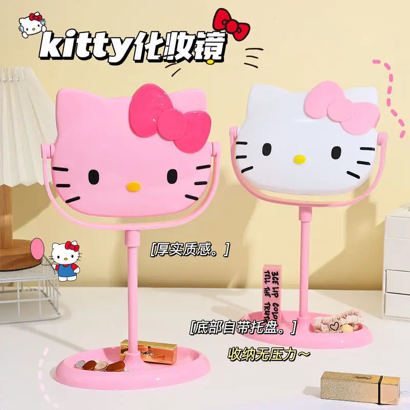 helloKitty Creative makeup mirror dressing mirror princess style, cute for children tabletop cartoon mirror for dressing table