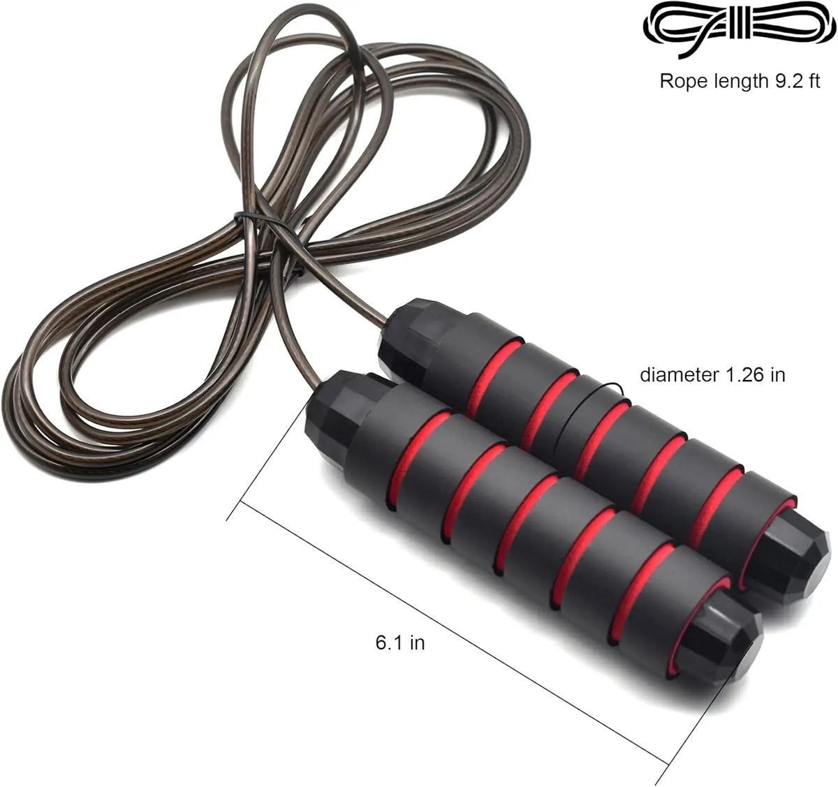 Adjustable Tangle-Free Jump Rope with Ball Bearings for Exercise and Fitness at Home, Gym, or School