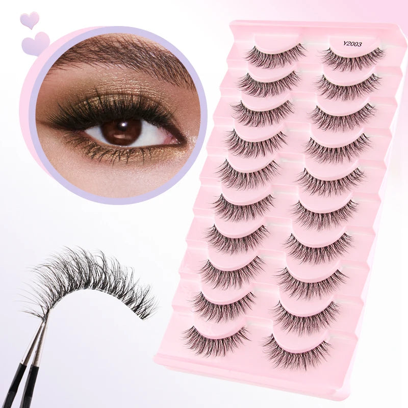YSDO Natura Cat Eye Lashes 3/10 Pairs Faux 3d Mink Eyelashes Reusable Fake Eyelashes Tools Soft Wispy False Lashes maquillaje