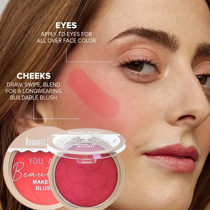 4-Color 3D relief mist Color blush natural tender delicate hold makeup low saturation female blush cream