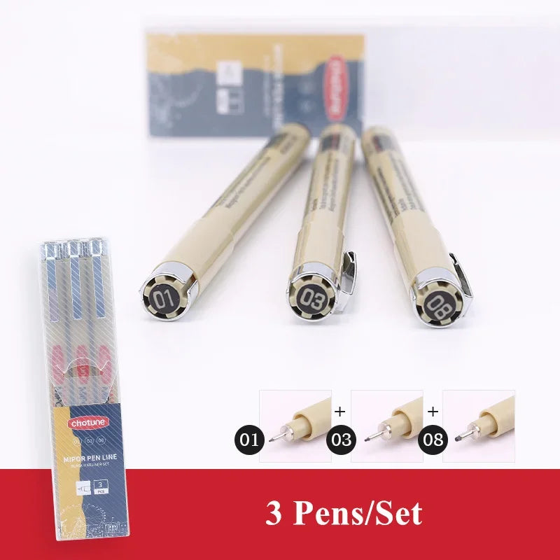 Manga Black Fineliner Marker Pens Art Supplies Waterproof Sketching Sakura Pigma Micron Pens Pigment Liner Japanese Stationery