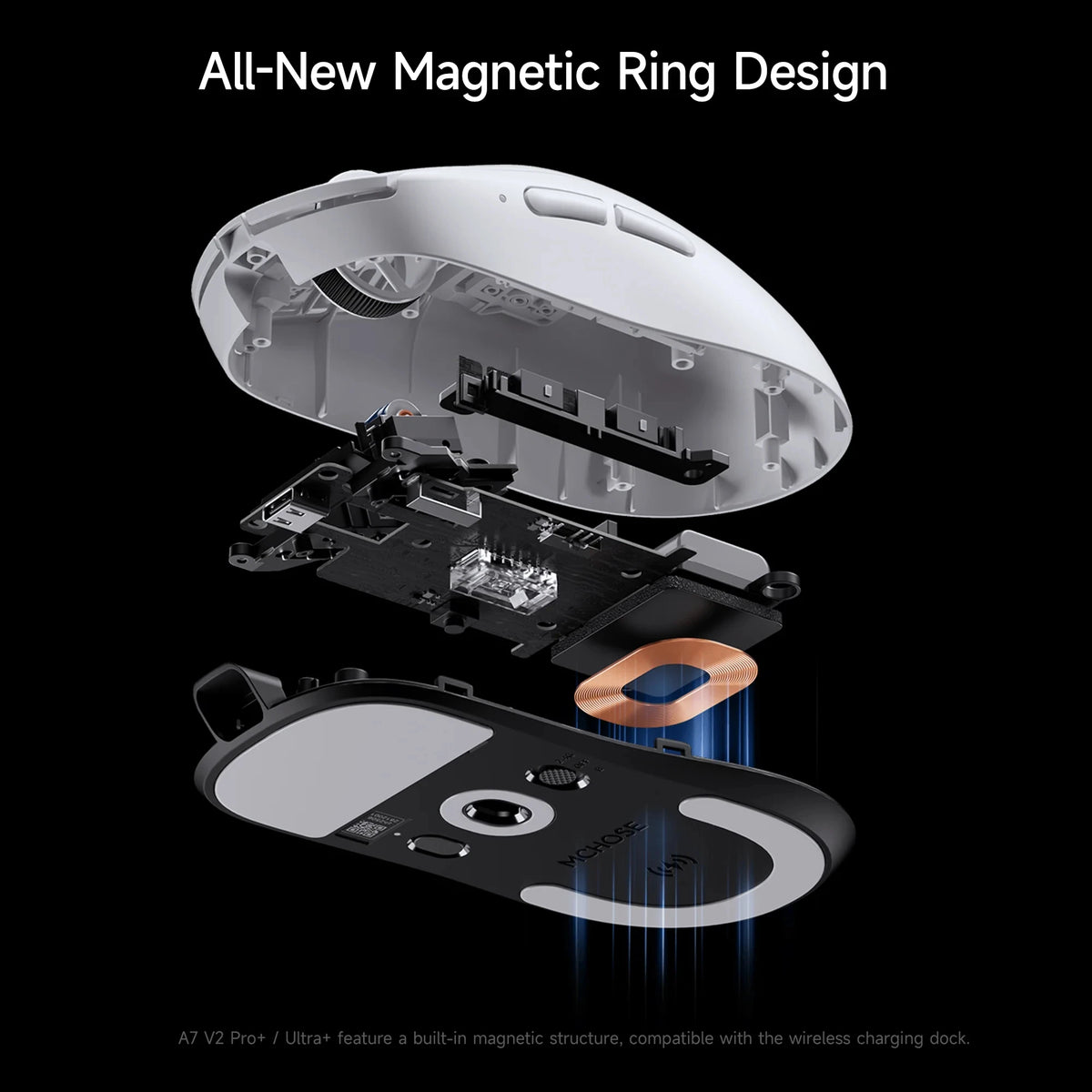 MCHOSE A7 V2 Lightweight Wireless Gaming Mouse Dual 8,000Hz Polling Rate PAW3950 TI Gaming Esports Office Mouse