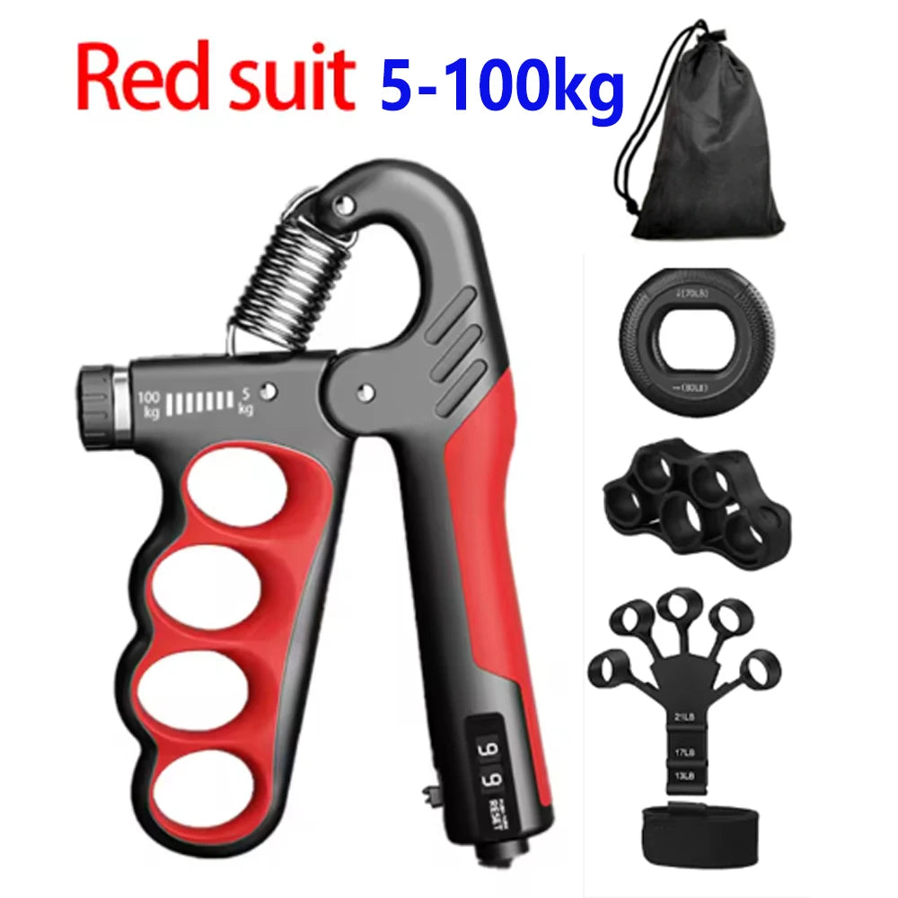 5Pcs Grip Trainer Kit Adjustable Hand Gripper,Finger/Hand Strength Exercisers,Stress Ball,Forearm Ring for Muscle Build Fitness