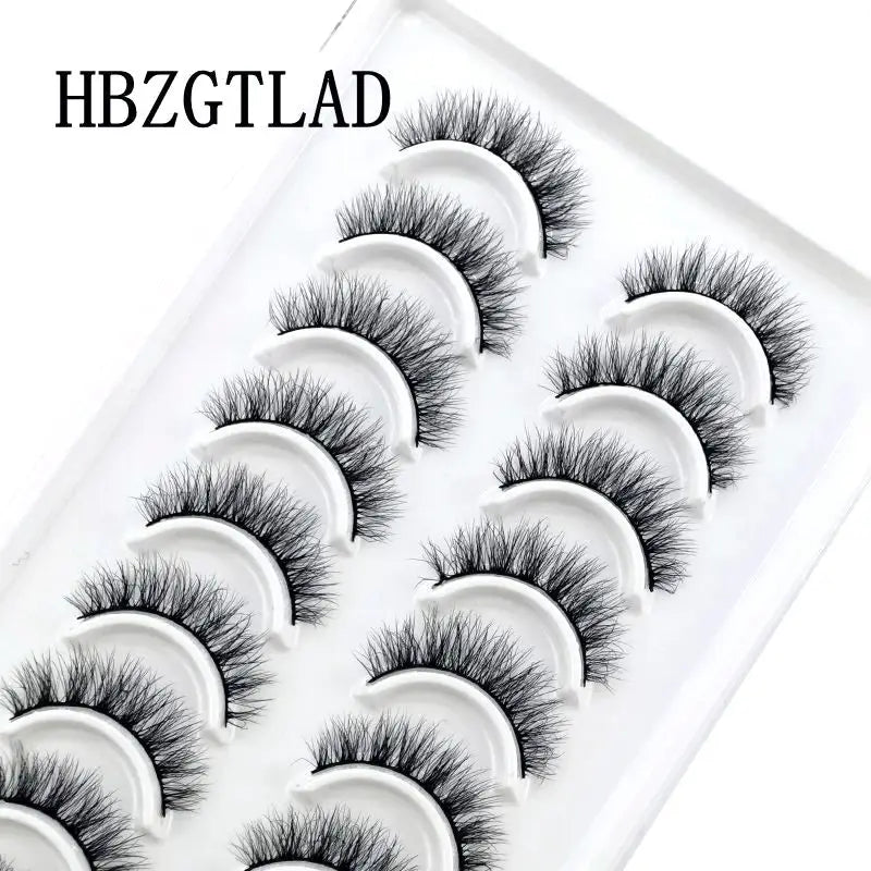 HBZGTLAD 10 Pairs 3D Faux Mink Lashes Fluffy Soft Full Thick Wispy Natural long False Eyelashes Curly lashes wholesale lashes