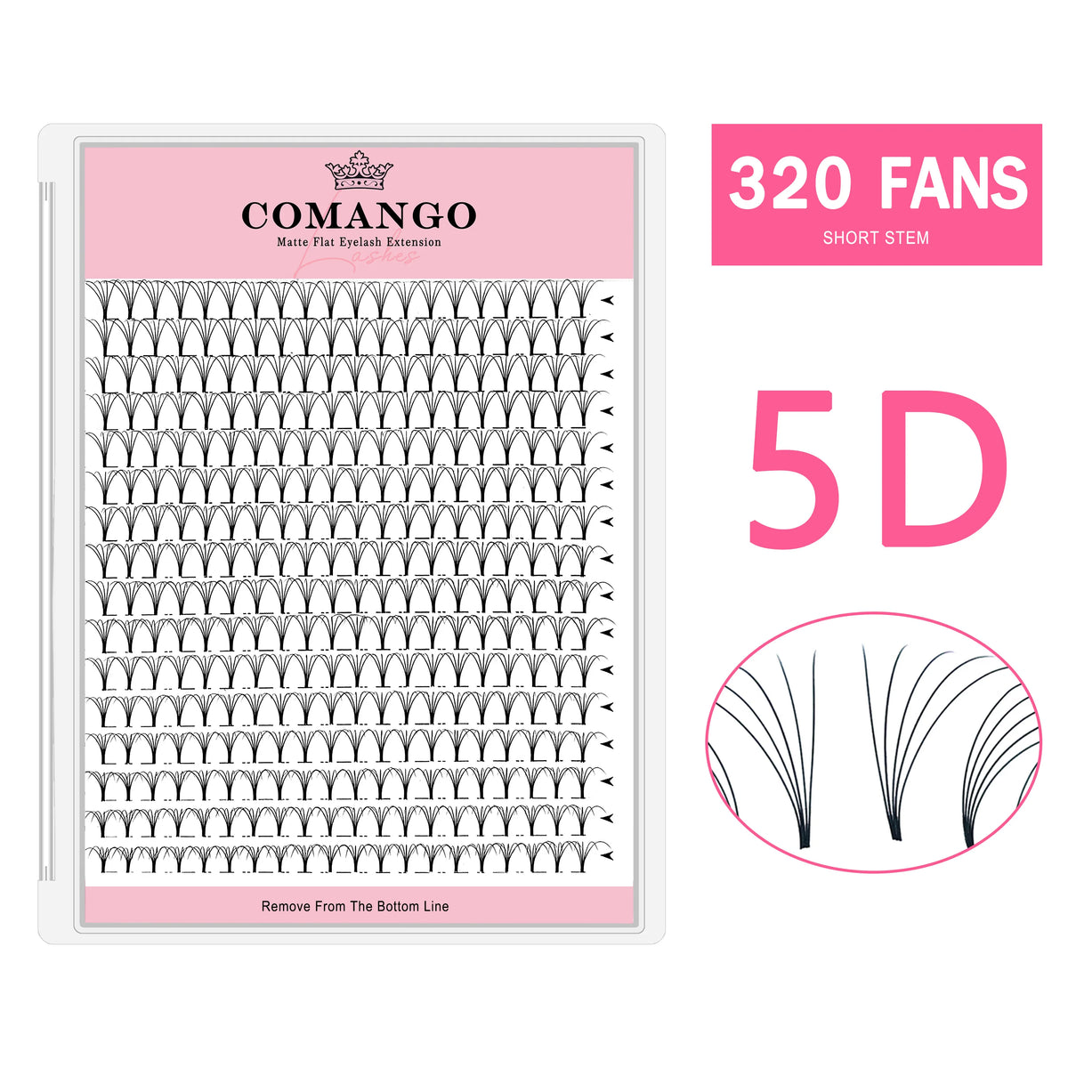 CoMango Wispy Premade Volume Fans 3-10D Individual Lashes Extension Short Stem 320 Fans Faux Mink Pre Made Russian Lashes