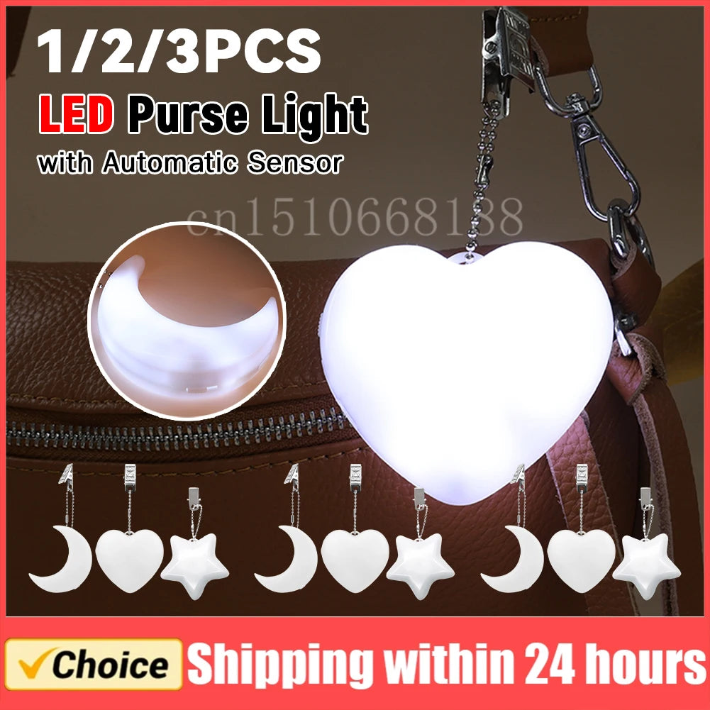 Handbag Light Mini LED Touch-sensitive Light Portable Automatic Sensor Rechargeable Keychain Purse Touch Light for Bedroom Home