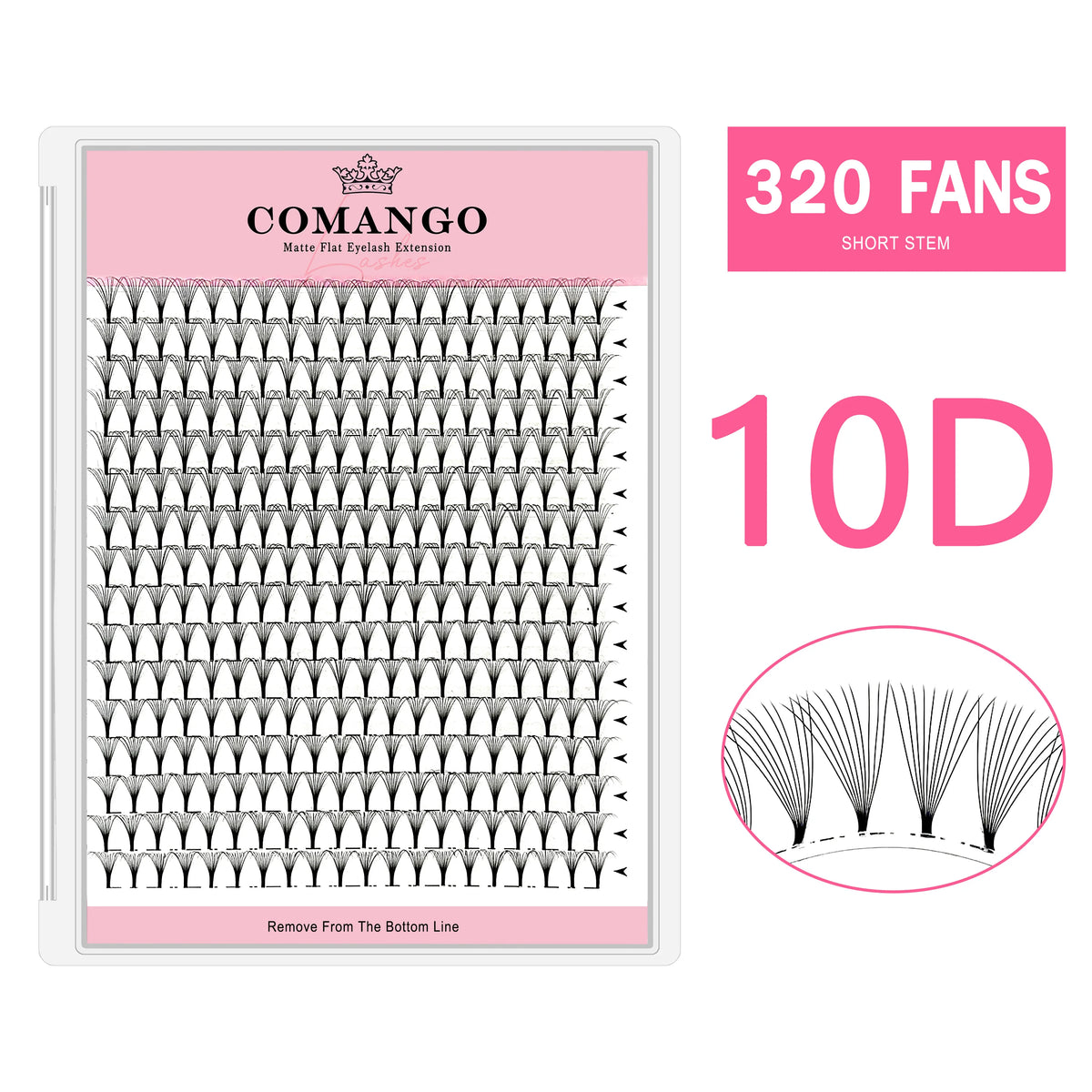 CoMango Wispy Premade Volume Fans 3-10D Individual Lashes Extension Short Stem 320 Fans Faux Mink Pre Made Russian Lashes