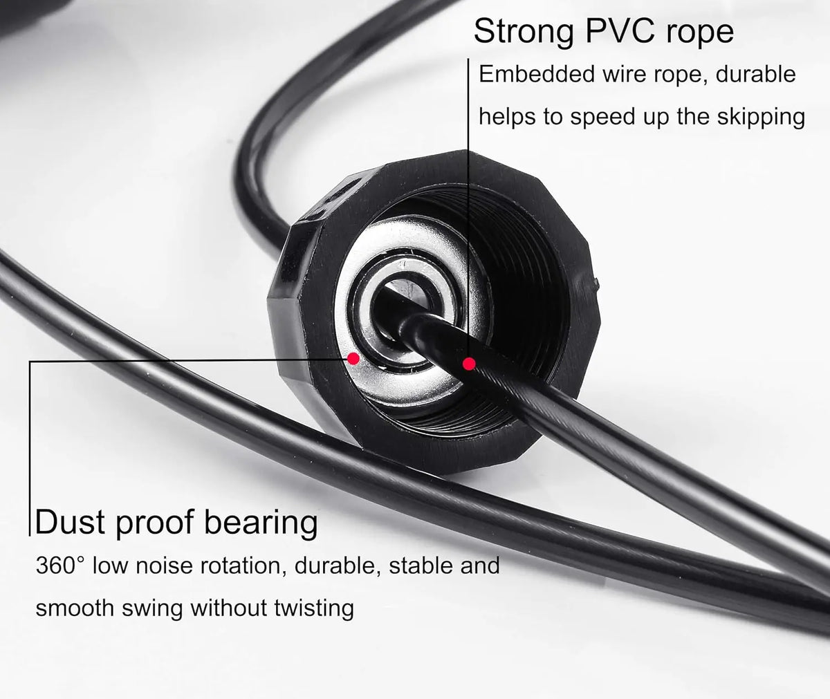 Adjustable Tangle-Free Jump Rope with Ball Bearings for Exercise and Fitness at Home, Gym, or School