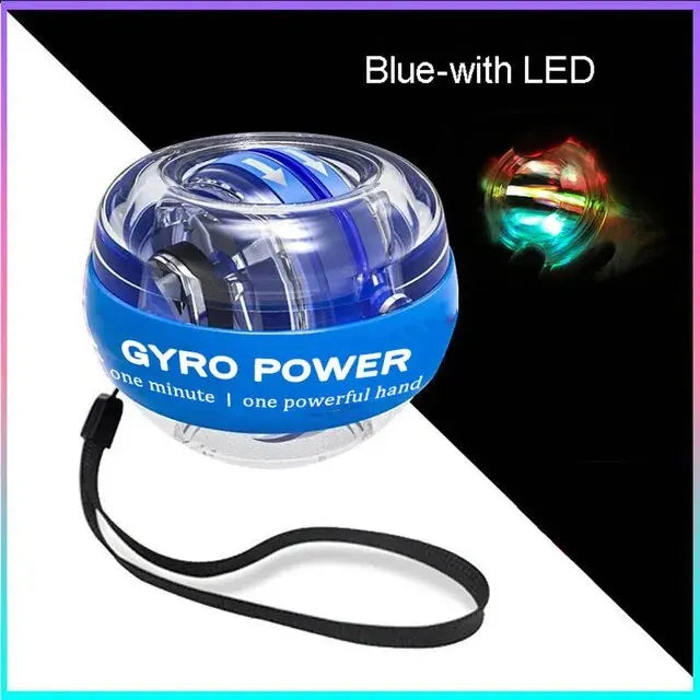 Portable LED Wrist Power Trainer Ball for Muscle Strength and Fitness Exercise with Self Starting Gyro Technology