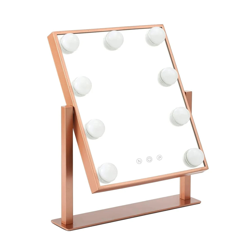 Vanity Mirror with Lights Hollywood Makeup Mirror with 9 LED Bulbs 3 Color Lighting 360°Rotation for Dressing Room & Bedroom