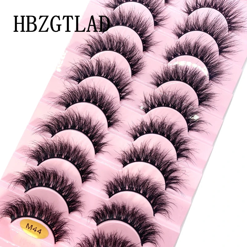 HBZGTLAD 10 Pairs 3D Faux Mink Lashes Fluffy Soft Full Thick Wispy Natural long False Eyelashes Curly lashes wholesale lashes