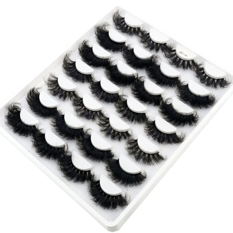 HBZGTLAD 14 Pairs Eyelashes 25mm Faux Mink Eyelashes Long Lasting Fluffy Mink Lashes Dramatic Volume lashes Extension Thick Long