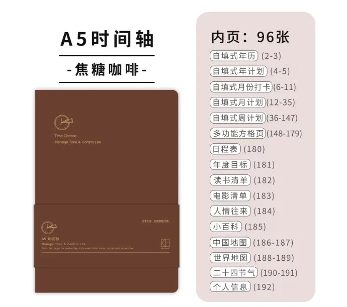 Kinbor Weekly Planner Notebook UnDated Agenda Schedule Daily Monthly Journal Book Portable Record Diary Plan Notepad Stationery