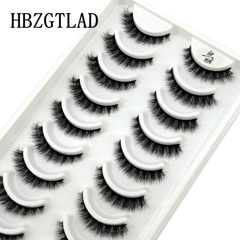 HBZGTLAD 10 Pairs 3D Faux Mink Lashes Fluffy Soft Full Thick Wispy Natural long False Eyelashes Curly lashes wholesale lashes