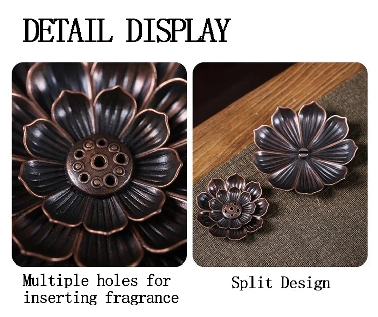 Metal Zen Lotus Buddha Incense Burner Incense Diffuser Incense Stick Holder Censer Buddhist Aromatherapy Use In Office Teahouse
