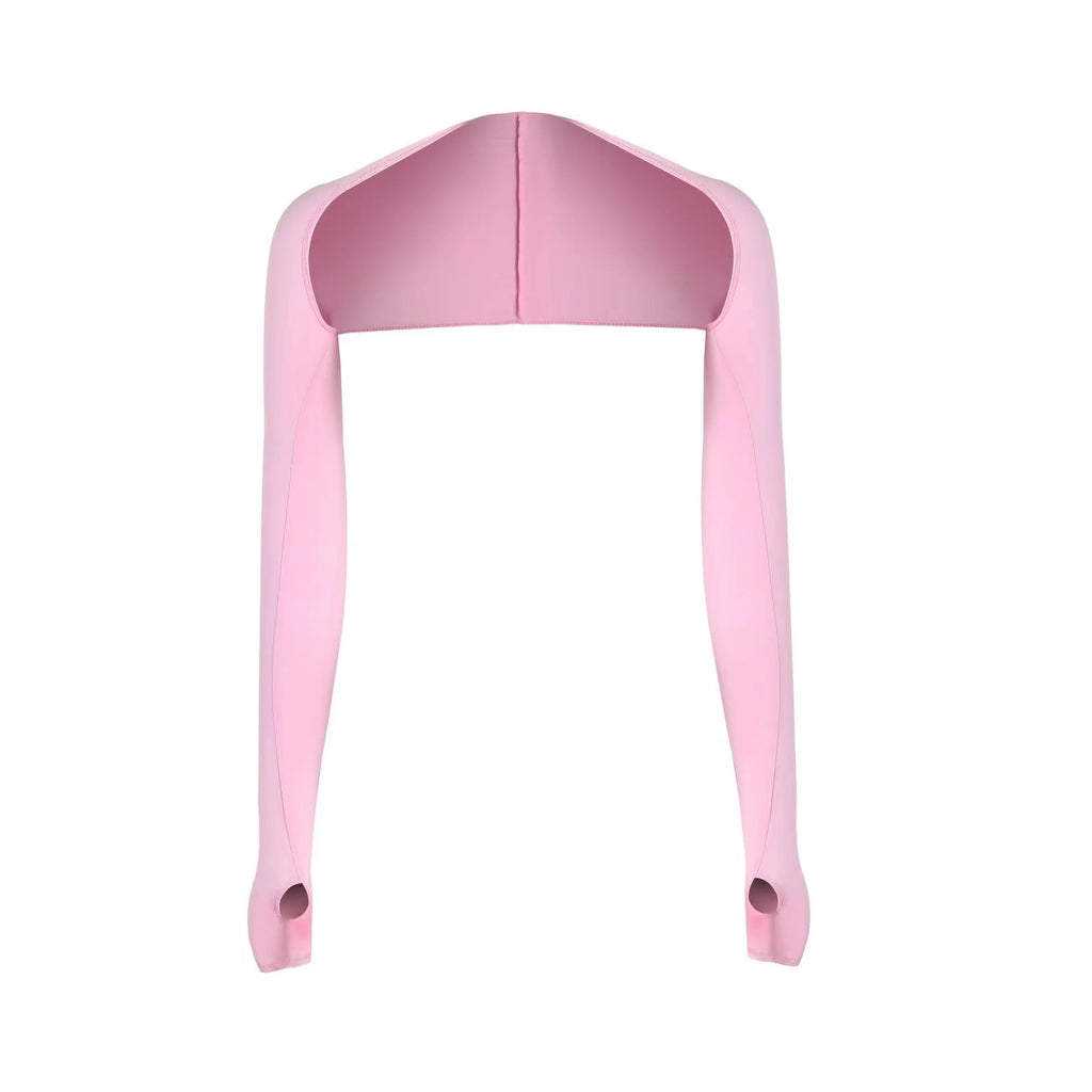 One-piece Ultra-thin Shawl Arm Sleeves Ice Silk Long Gloves Breathable Sun Protection Anti UV Hand Cover Warmer Outdoor Sports