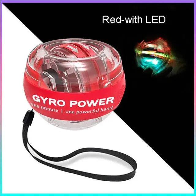 Portable LED Wrist Power Trainer Ball for Muscle Strength and Fitness Exercise with Self Starting Gyro Technology
