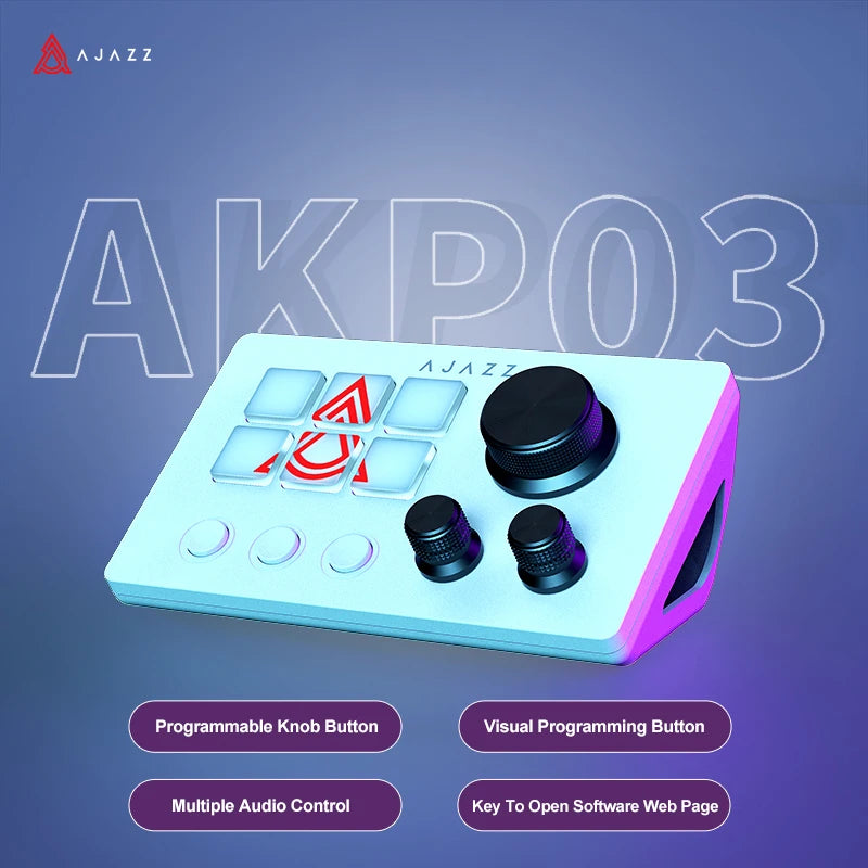 Ajazz AKP03E Desktop Helper Desk Console Panel Controller Programmable Macro Custom Button Mini Keyboard For Multiple Scenario