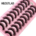 HBZGTLAD 10 Pairs 3D Faux Mink Lashes Fluffy Soft Full Thick Wispy Natural long False Eyelashes Curly lashes wholesale lashes