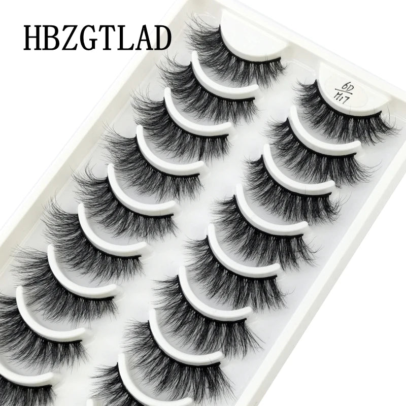 HBZGTLAD 10 Pairs 3D Faux Mink Lashes Fluffy Soft Full Thick Wispy Natural long False Eyelashes Curly lashes wholesale lashes