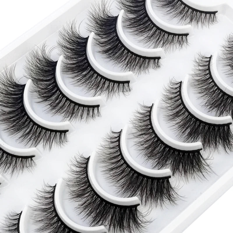 HBZGTLAD 10 Pairs 3D Faux Mink Lashes Fluffy Soft Full Thick Wispy Natural long False Eyelashes Curly lashes wholesale lashes