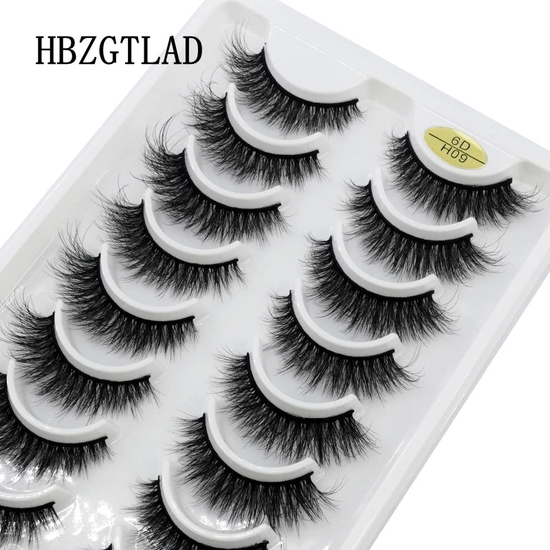 HBZGTLAD 10 Pairs 3D Faux Mink Lashes Fluffy Soft Full Thick Wispy Natural long False Eyelashes Curly lashes wholesale lashes