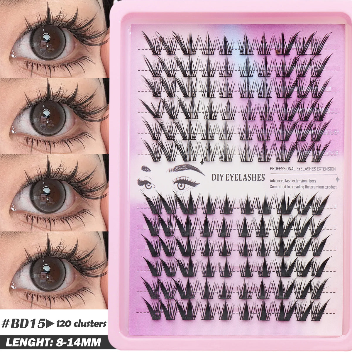 80 cluster Brown Fox Eye Tail False Eyelash wedding party and dates eyelashes  for daily makeup