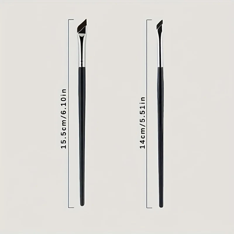 2pcs ultra-thin diagonal eyeliner brush set - fine diagonal eyeliner eyebrow brush, sickle ultra-thin diagonal flat angle,
