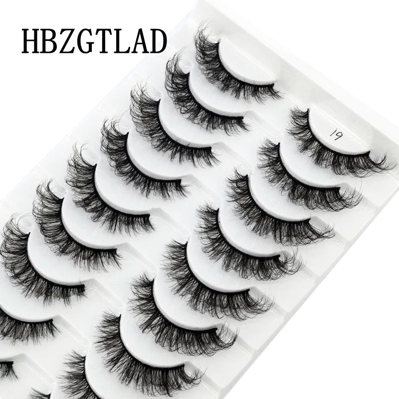 HBZGTLAD 10 Pairs 3D Faux Mink Lashes Fluffy Soft Full Thick Wispy Natural long False Eyelashes Curly lashes wholesale lashes