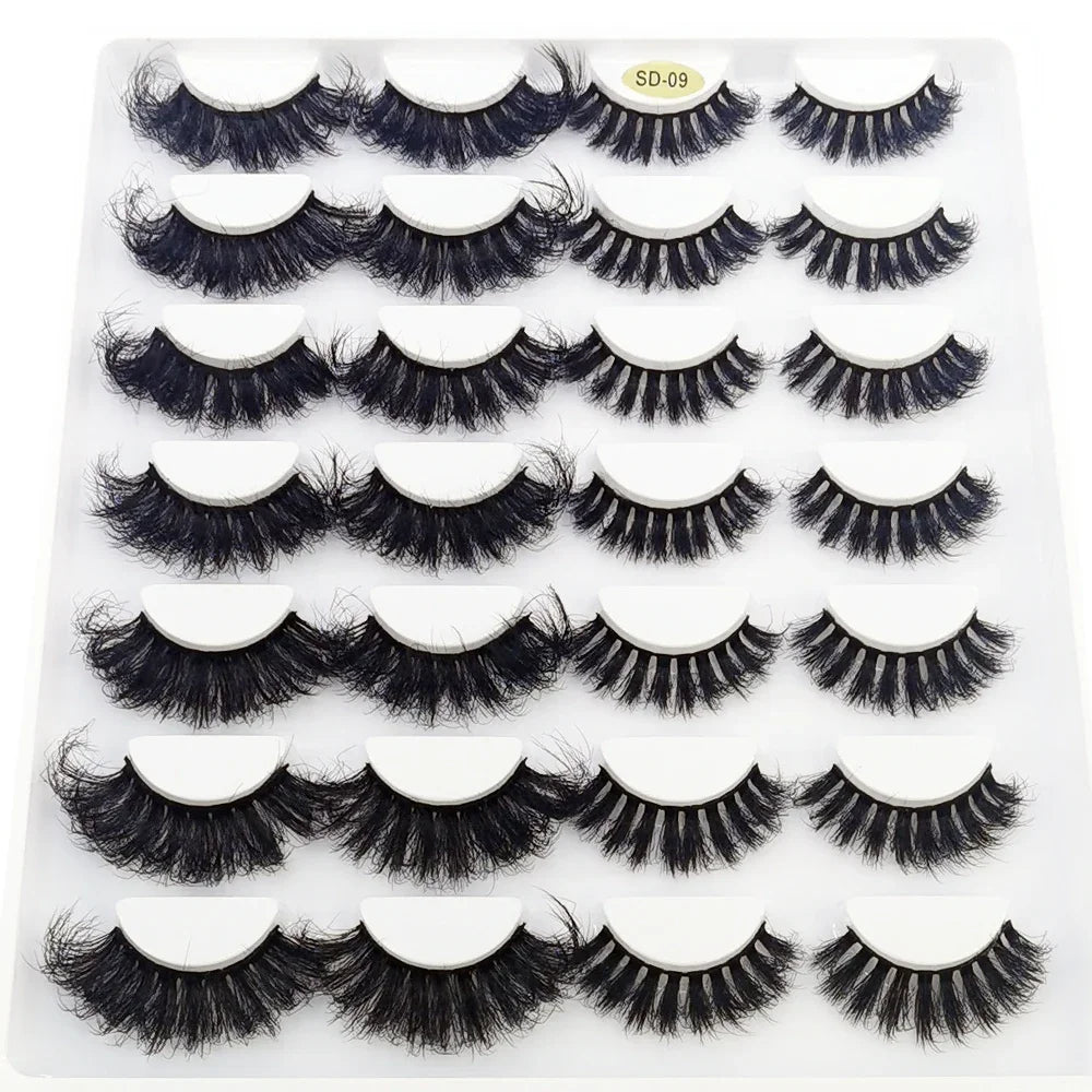 HBZGTLAD 14 Pairs Eyelashes 25mm Faux Mink Eyelashes Long Lasting Fluffy Mink Lashes Dramatic Volume lashes Extension Thick Long