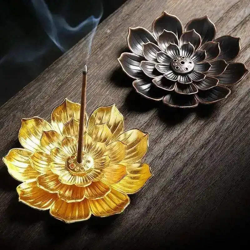 Metal Zen Lotus Buddha Incense Burner Incense Diffuser Incense Stick Holder Censer Buddhist Aromatherapy Use In Office Teahouse