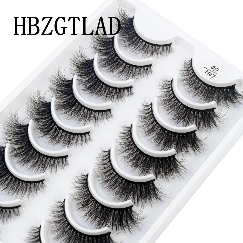 HBZGTLAD 10 Pairs 3D Faux Mink Lashes Fluffy Soft Full Thick Wispy Natural long False Eyelashes Curly lashes wholesale lashes