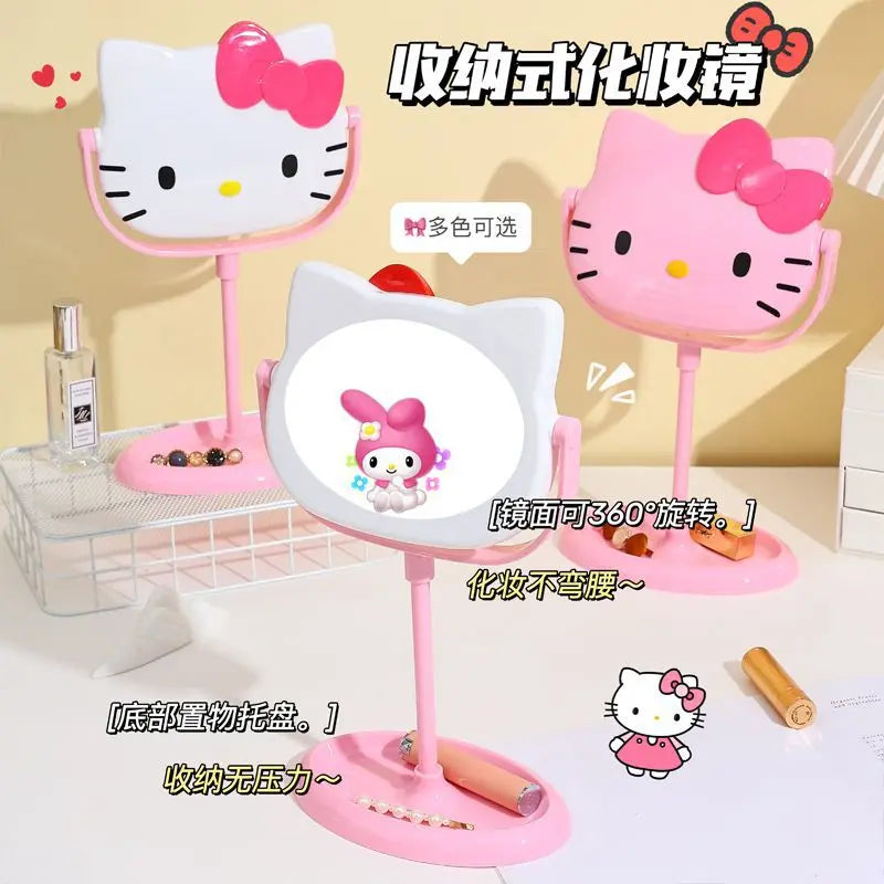 helloKitty Creative makeup mirror dressing mirror princess style, cute for children tabletop cartoon mirror for dressing table