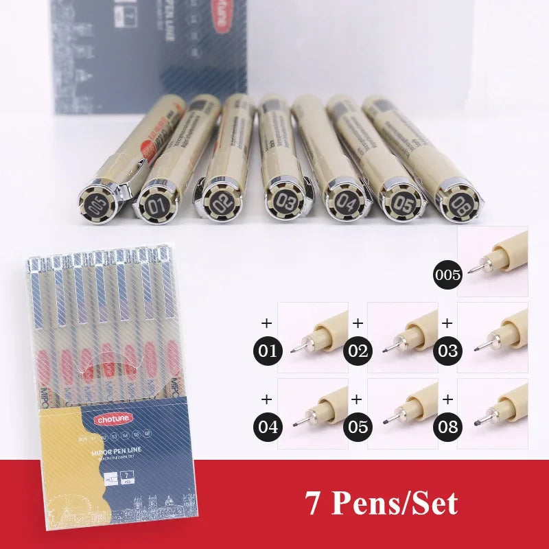 Manga Black Fineliner Marker Pens Art Supplies Waterproof Sketching Sakura Pigma Micron Pens Pigment Liner Japanese Stationery