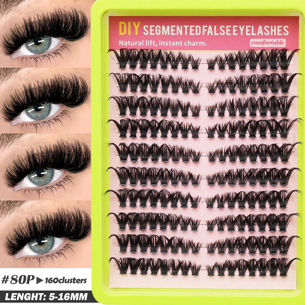 80 cluster Brown Fox Eye Tail False Eyelash wedding party and dates eyelashes  for daily makeup