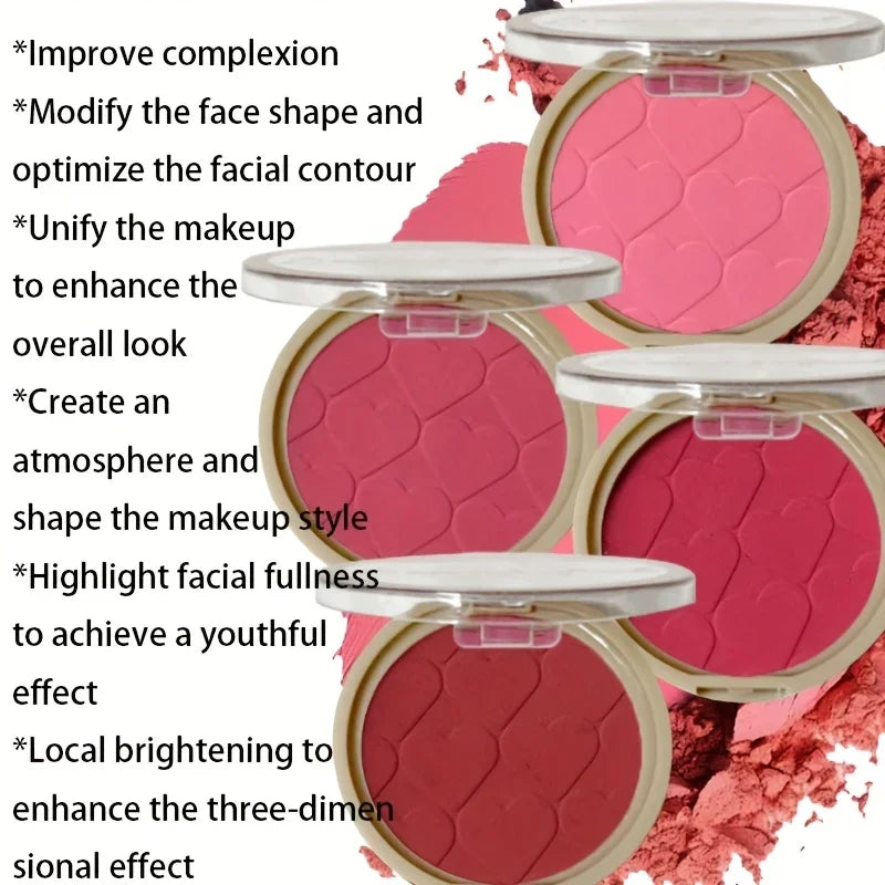 4-Color 3D relief mist Color blush natural tender delicate hold makeup low saturation female blush cream