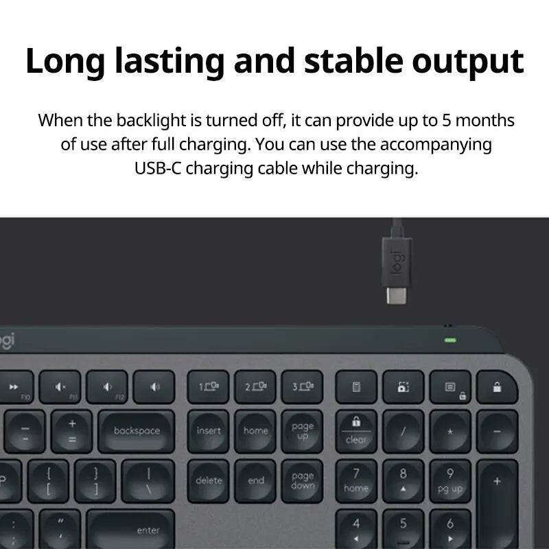 NEW Logitech MX Keys S Wireless Bluetooth Keyboard Office Multi-device Connection Backlit Bolt Ultra-thin and Portable
