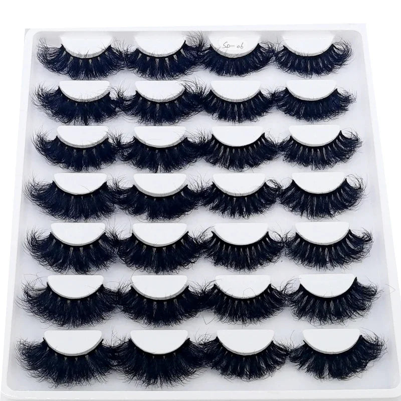 HBZGTLAD 14 Pairs Eyelashes 25mm Faux Mink Eyelashes Long Lasting Fluffy Mink Lashes Dramatic Volume lashes Extension Thick Long