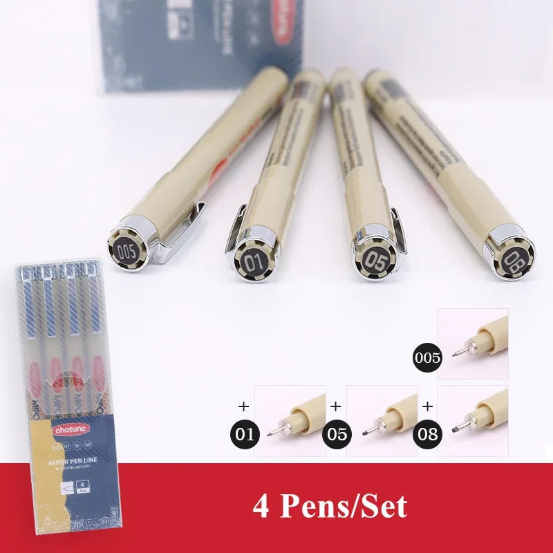 Manga Black Fineliner Marker Pens Art Supplies Waterproof Sketching Sakura Pigma Micron Pens Pigment Liner Japanese Stationery