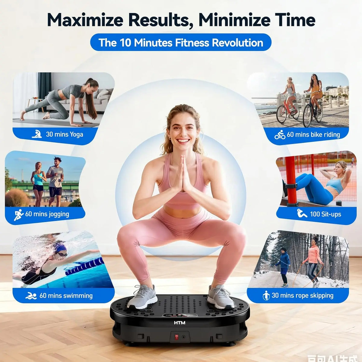 Vibration Plate 120 Speed Levels Whole Body Fat Shaker 120 Levels 9 Modes Portable Exercise Machine Muscle Toning Weight Loss