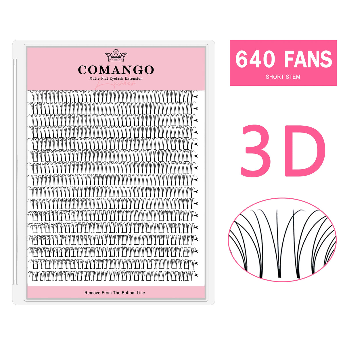 CoMango Wispy Premade Volume Fans 3-10D Individual Lashes Extension Short Stem 320 Fans Faux Mink Pre Made Russian Lashes