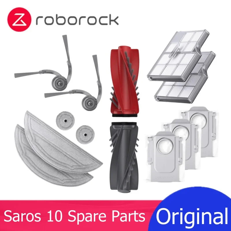 Original Roborock Saros 10 / S9 MaxV Ultra Filter DuoDivide Main / Side Brush Mop Dust Bag Robot Vacuum Cleaner Parts