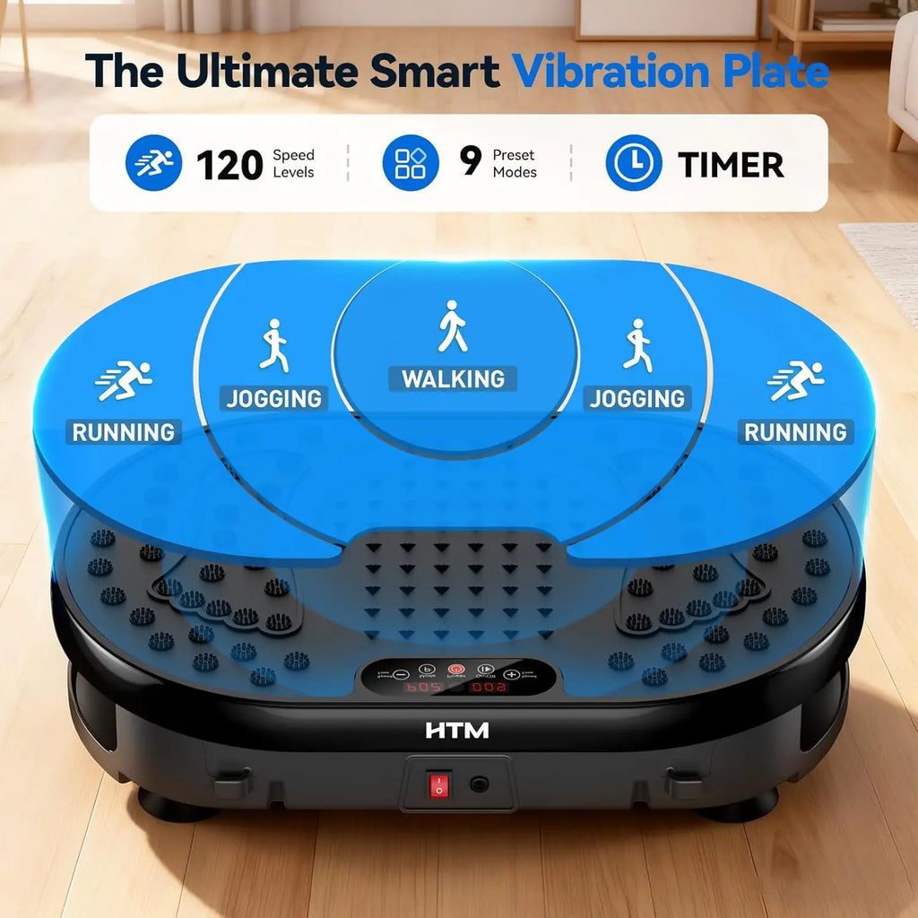 Vibration Plate 120 Speed Levels Whole Body Fat Shaker 120 Levels 9 Modes Portable Exercise Machine Muscle Toning Weight Loss